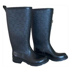 MARC BY‎ MARC JACOBS Alphabet Rubber Rain Boots, Black, Sz 36